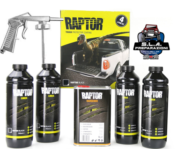 U-Pol Raptor Kit Vernice Protettiva bedliner 4L+ Pistola - immagine 2